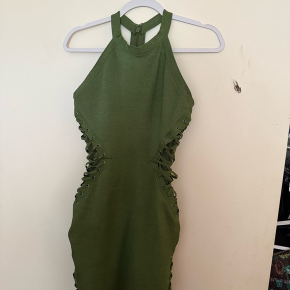 WOW couture Dresses & Skirts - WOW Couture Olive Backless Dress